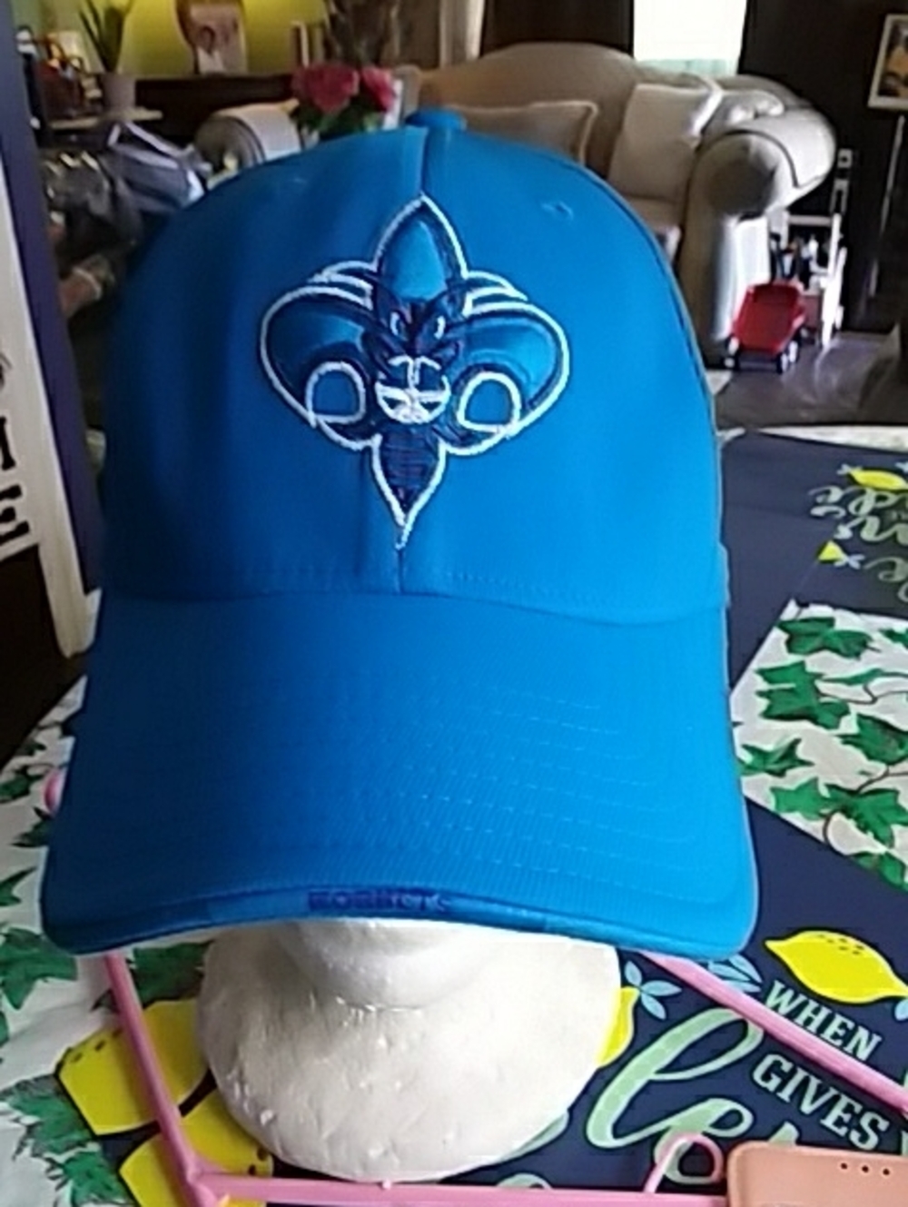 NBA Teal Blue Fleur-de-Lis Embroidered Baseball Hat